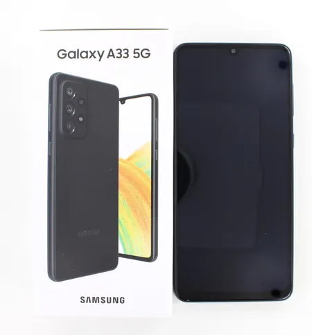 Älypuhelin, Samsung Galaxy A33 5G, 128gt, musta, laatikko ja ostokuitti Power 12.04.2023, 