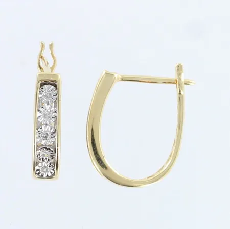 Vialliset timanttikorvakorut, 10xn.0.005ct, 585,  Paino: 1,8 g