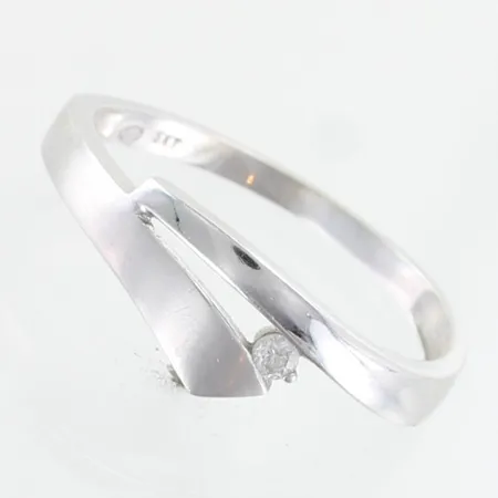 Timanttisormus 1xn.0.04ct, koko 17½, 585 valkokulta,  Paino: 1,3 g