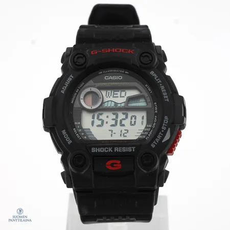 Rannekello, Casio G-Shock G-7900-1ER, quartz, taulun Ø 47mm, laatikko ja paperit.