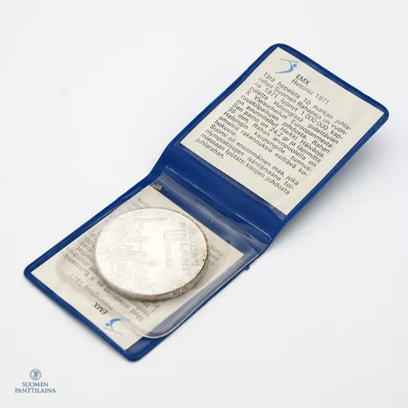 Juhlaraha, EMX Helsinki 1971, nimellisarvo 10mk, 500, Paino: 24,1 g