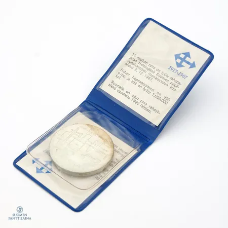 Juhlaraha, Suomen itsenäisyyden kunniaksi 1917-1967, nimellisarvo 10mk, 900, Paino: 23,9 g
