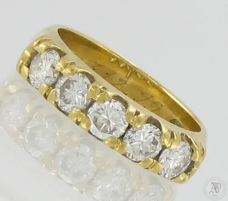 Timanttisormus 5xn.0.17ct, koko 15, kaiverrettu, 750,  Paino: 4,7 g