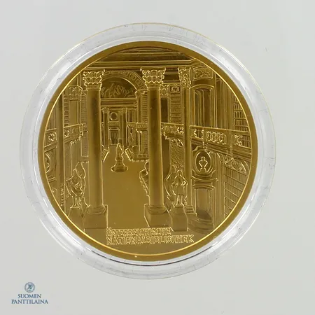 Kultaraha Itävalta, 1000 schilling, 2001 Art Treasures of Austria - Austrian National Library, 968,  Paino: 16,2 g