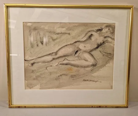 Taulu sekatekniikalla, signeeeraus Matti Haupt, mitat ilman kehyksiä 27x37cm.
