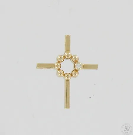 Timanttiristiriipus 1xn.0.01ct, Kalevala Koru, korkeus 18mm, timanttitodistus mukana, 585,  Paino: 1,7 g
