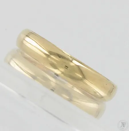 Sileä sormus, koko 17½, leveys 3,5mm, 585,  Paino: 3,1 g