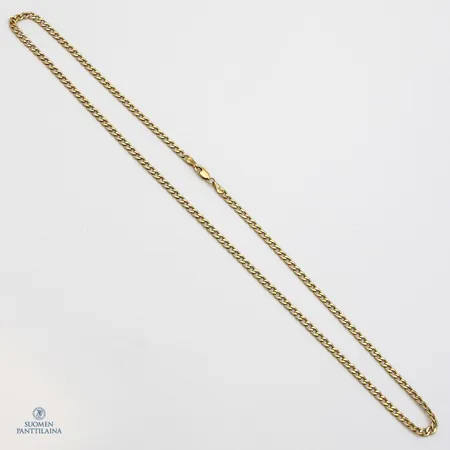Panssarikaulaketju, ontto, pituus 50cm, leveys 3,1mm, 585, Paino: 3,9 g