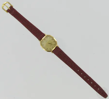 Teräsrannekello Omega De Ville Quartz, 1365, taulun mitat 24x24mm, nahkaranneke ei alkuperäinen, lasin alla pieniä roskia, rungossa naarmuja