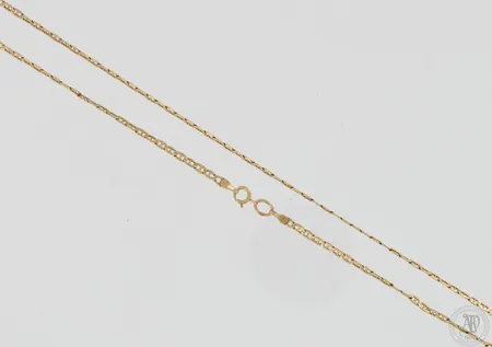 Kaulaketju, pituus 59,5cm, leveys 2,3mm, pieniä käytön jälkiä, 585,  Paino: 3 g
