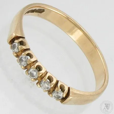 Timanttisormus 5xn.0.03ct, koko 18, leveys 2,8mm, 585,  Paino: 2,4 g