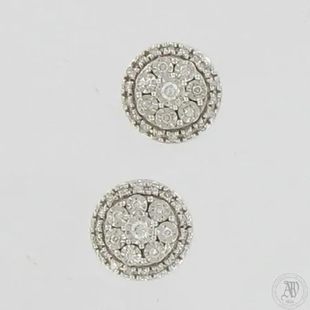 Timanttikorvakorut 48xn.0.005ct 2xn.0.01ct, Ø 9mm, 585 valkokulta,  Paino: 1,9 g