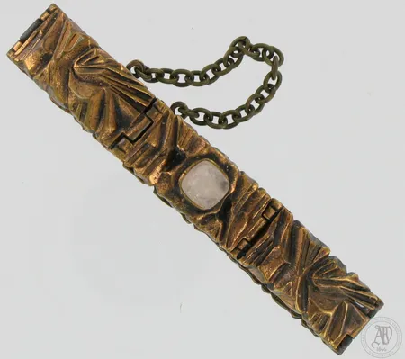 Vuorikristalli-rannekoru, Kelo, Pentti sarpaneva, pituus 180mm, leveys 12mm, pronssi, 