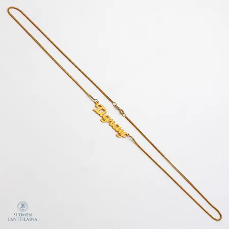 Kaulakoru, pituus 49,5cm, riipuksen korkeus 10mm, 750, Paino: 4,3 g