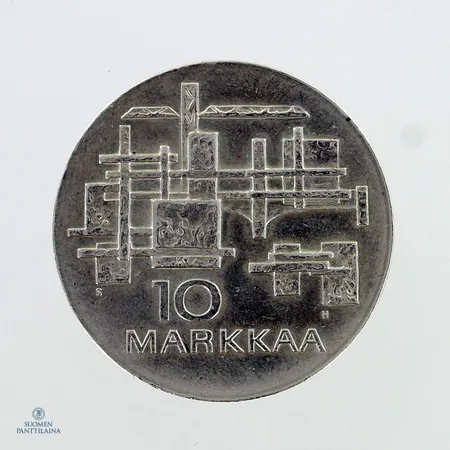 Hopeinen juhlaraha, Suomi 1917-1967, 10 mk, 900,  Paino: 24,3 g
