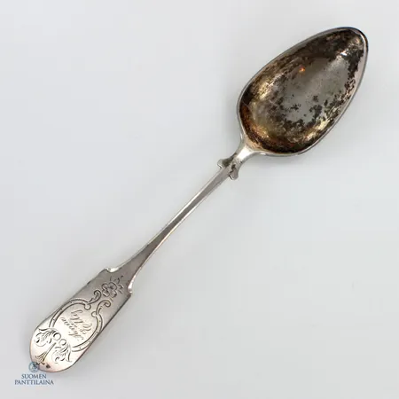Ruokalusikka, Helsinki, kaiverrettu, pituus 190mm, metallia