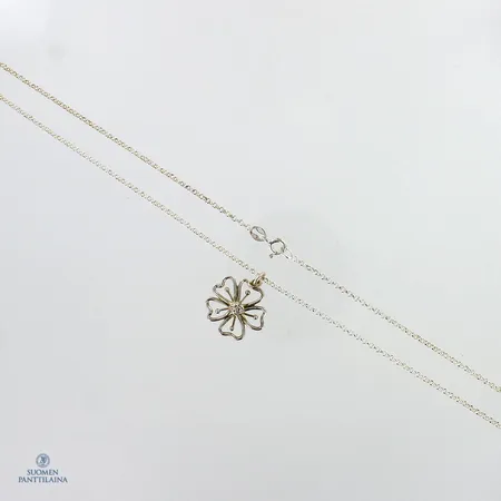 Kaulaketju riipuksella, riipuksen korkeus 24mm, ketjun pituus 50cm, 925,  Paino: 4,2 g