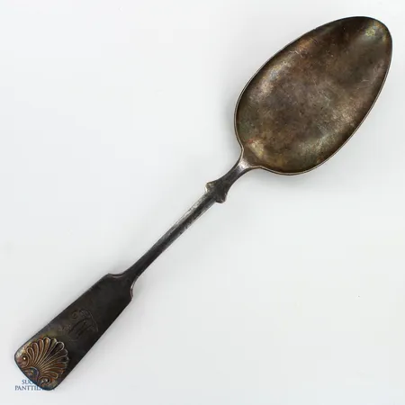 Ruokalusikka, Musla, kaiverrettu, pituus 226mm, 813h,  Paino: 50,8 g