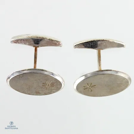 Kuvioidut kalvosinnapit, mitat 20x12mm, 925br,  Paino: 8,2 g
