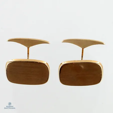 Kalvosinnapit, painaumia, kaiverrettu, mitat 19x14mm, 585br,  Paino: 4,3 g