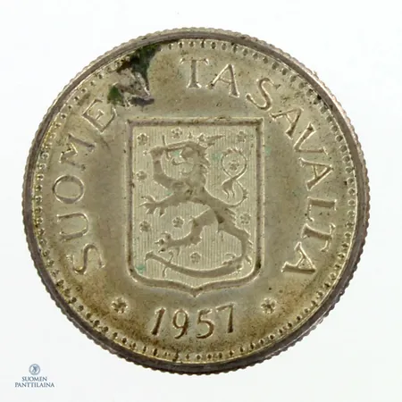 Hopearaha, 100 markkaa, 1957, 500h,  Paino: 5,2 g