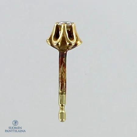 Timanttikorvakoru 1xn.0.04ct, tausta puuttuu, korkeus 4mm, 750,  Paino: 0,3 g