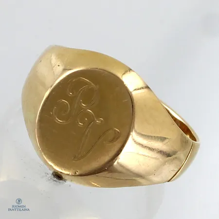 Kantasormus, kaiverrettu, koko 16, 750,  Paino: 3,9 g