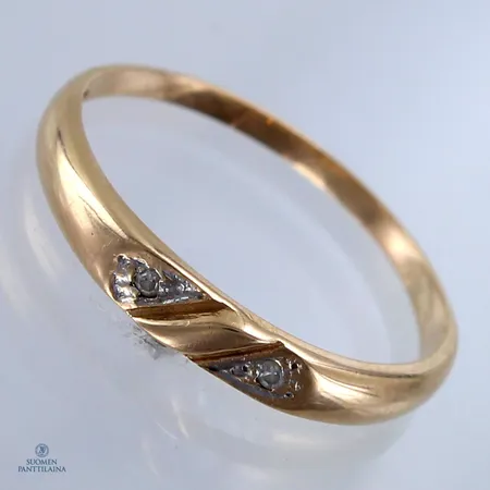 Timanttisormus 2xn.0.005ct, koko 18¼, 585,  Paino: 1,6 g