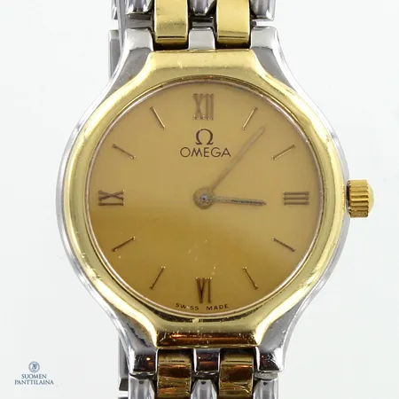 Teräsrannekello Omega, Quartz, de ville, rungon Ø23mm, teräsrannekkeen pituus 180mm, 