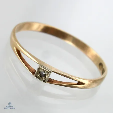 Timanttisormus 1xn.0.005ct, koko 17½, 585,  Paino: 0,8 g