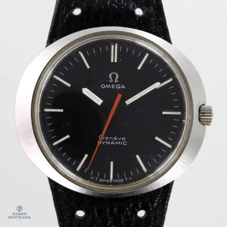 Teräsrannekello Omega Geneve Dynamic, mekaaninen, taulun mitat 36x42mm, ranneke viallinen, käytön jälkiä lasissa