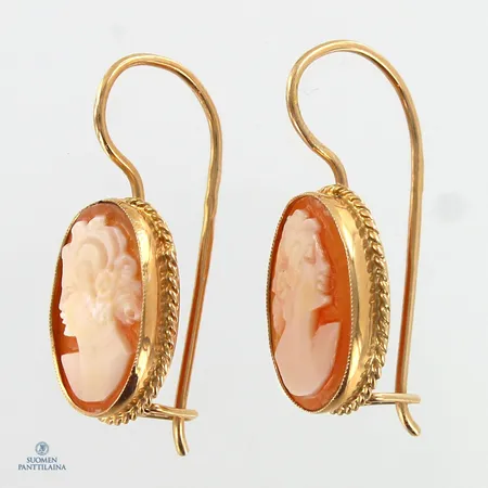 Camee-korvakorut, korkeus 27mm, 585br,  Paino: 2,9 g