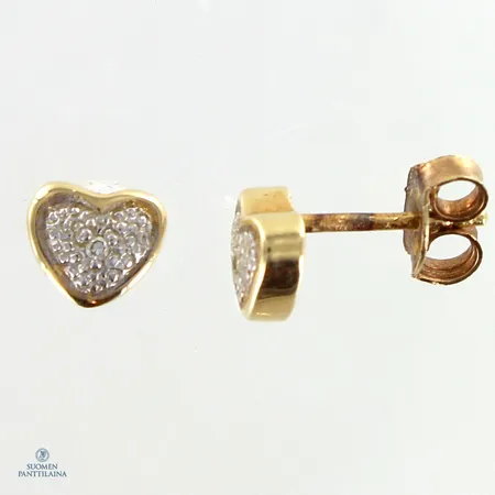 Timanttikorvakorut 2xnn.0.005ct, korkeus 5,5mm, 585,  Paino: 1,2 g