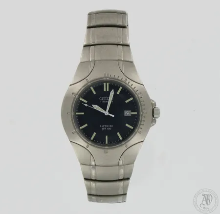 Titanium-rannekello Citizen Saphire WR100 Marinaut, käytöstä aiheutunutta kulumaa, Ø 40mm, pituus 200mm, 