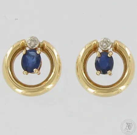 Kivikorvakorut timanteilla 2xn.0.01ct, Ø 12mm, 585br,  Paino: 1,8 g