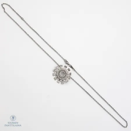 Kivikaulakoru, design Tapio Wirkkala, Kultakeskus, ketjun pituus 50/60cm, riipuksen Ø 31mm, 925, Paino: 10,4 g