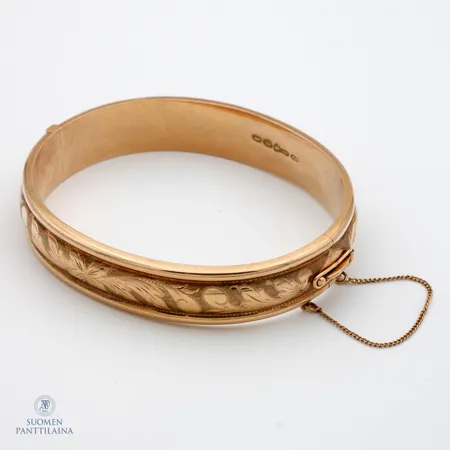 Kuvioitu rannerengas, Ø 57mm, leveys 12mm, 585br, Paino: 21,8 g