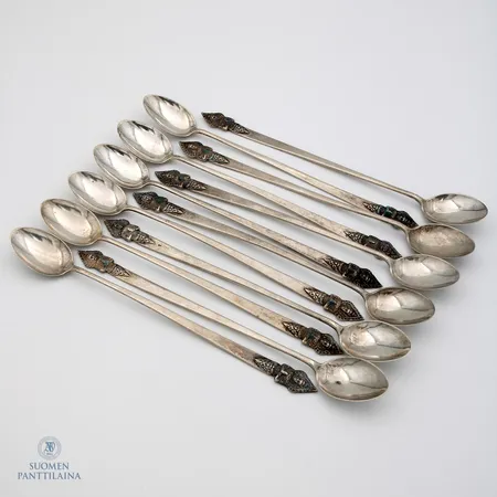 12 lusikkaa, pituus 197mm, thailand sterling,  Paino: 244,7 g