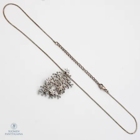 Kivikaulakoru, Tähtitaivas, design Tapio Wirkkala, ketjun pituus 41,5-49cm, 925br,  Paino: 12,1 g