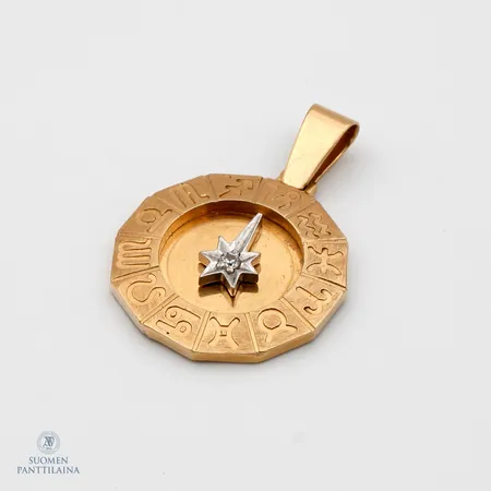 Timanttiriipus 1xn.0.03ct, korkeus 31mm, 585, Paino: 3,6 g