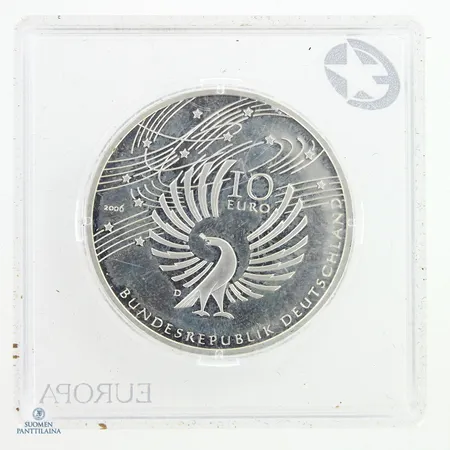 Hopearaha, 10 Euro (Wolfgang Amadeus Mozart) 2006, 925 Paino: 18 g