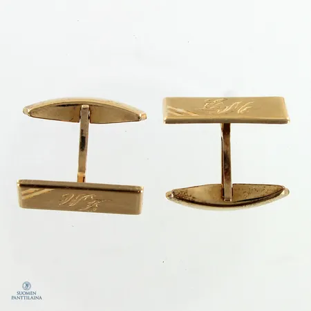 Kalvosinnapit, kaiverrettu, mitat 17x10mm, 585br,  Paino: 3,6 g