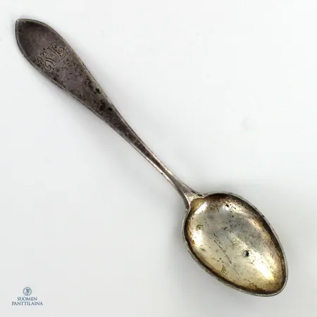 Kahvilusikka, Matta, kaiverrettu, pituus 124mm, 813h,  Paino: 13,7 g