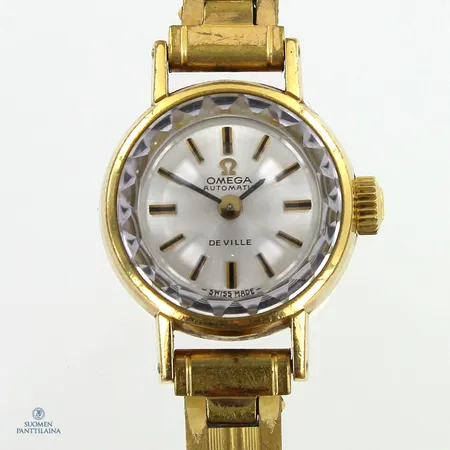 Teräsrannekello Omega, de ville, swiss made, automatic, cal.661, rungon Ø18mm, metallirannekkeen pituus 165mm, 
