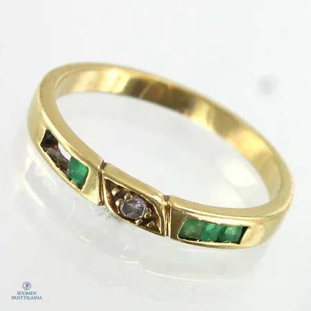 Viallinen kivisormus timantilla 1xn.0.02ct, kiviä puuttuu, koko 17½, 750br,  Paino: 2,3 g