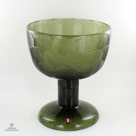 Tarjoilukulho Miranda, sammaleenvihreä, Heikki Orvola, korkeus 14cm, halkaisija 12cm