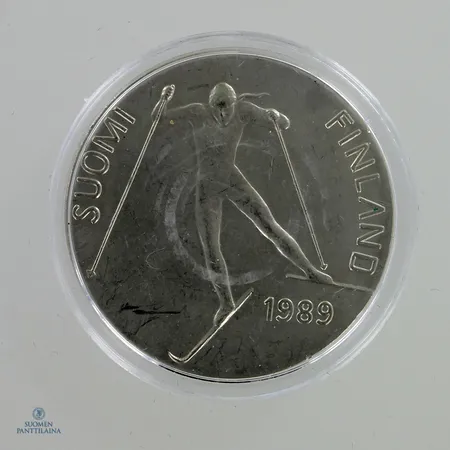 Juhlaraha, Lahti MM 1989, nimellisarvo 100mk, 830,  Paino: 24,2 g
