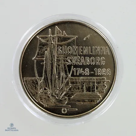 Juhlaraha, Suomenlinna 250-vuotta, 100 mk, 925, Paino: 21,7 g