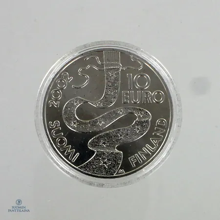 Juhlaraha, Elias Lönnrot ja kansanrunous, 10 euroa, 1802-1884, 925,  Paino: 27,6 g