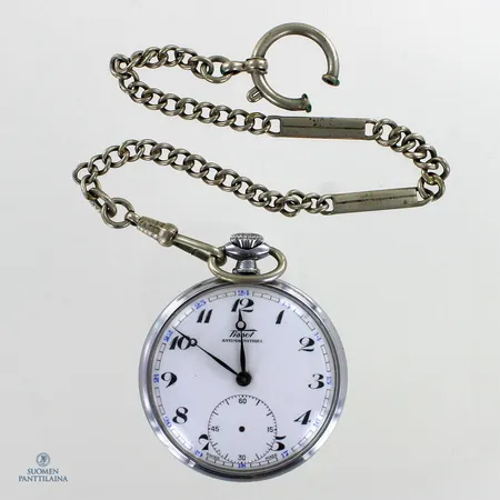 Viallinen taskukello Tissot, antimagnetique, viallinen kellonperä 